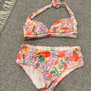 Joules Multicolor Floral Swimwear Top & Bottoms